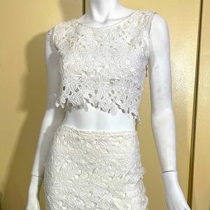 White lace two piece set